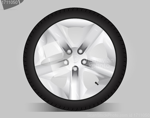 Image of Aluminum wheel - vector illustration