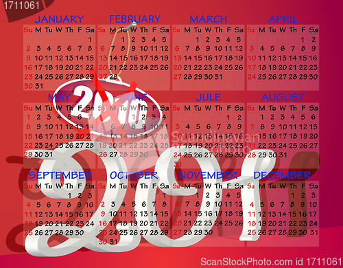 Image of calendar 2011 red