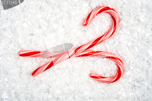Image of Candy Canes in snow