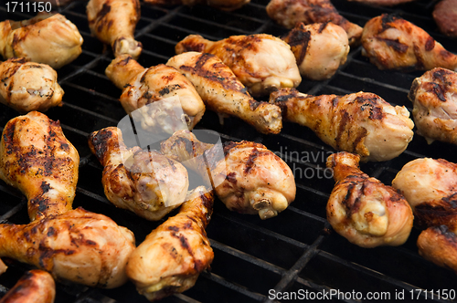 Image of Chicken cooking on a grill