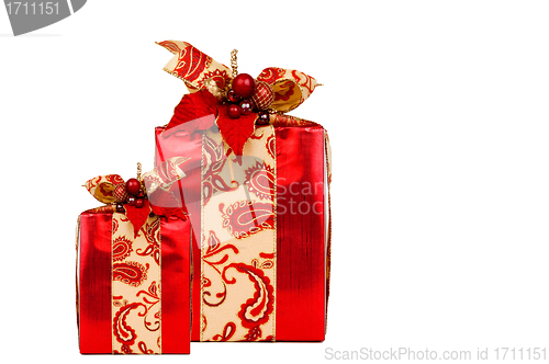 Image of Two Red Presents with clipping path