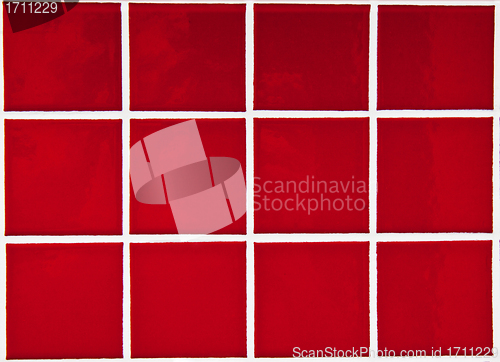 Image of Contemporary Red Tile glossy mosaic Earthenware material