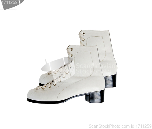 Image of White woman boots isolated on white background