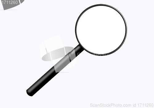 Image of Illustration of a magnifying glass over white background