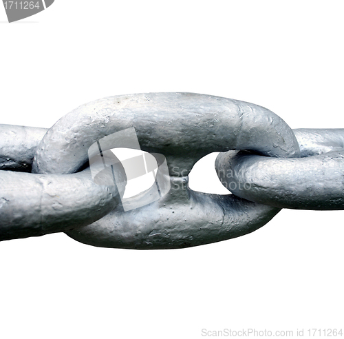 Image of Close up of Large steel ships anchor chain