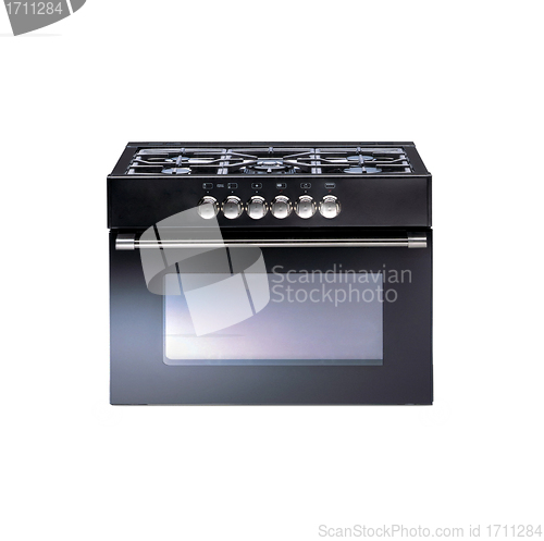 Image of Modern metallic oven isolated on white