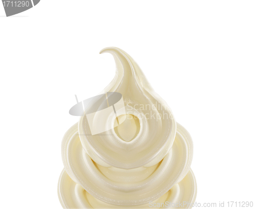 Image of soft ice cream on white background