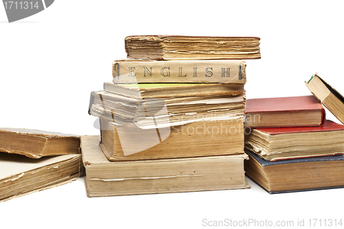 Image of Antique old books on white