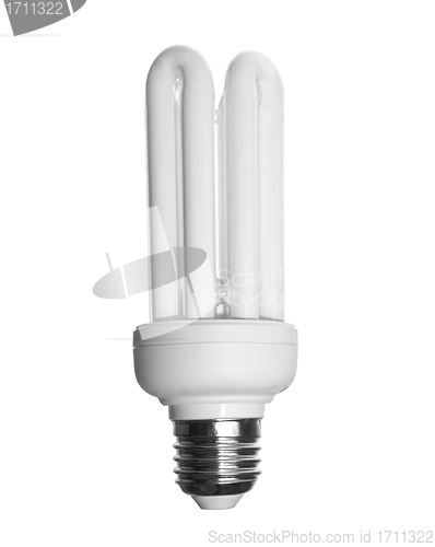 Image of Energy saving compact fluorescent light bulb isolated