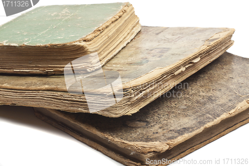 Image of Antique old books on white