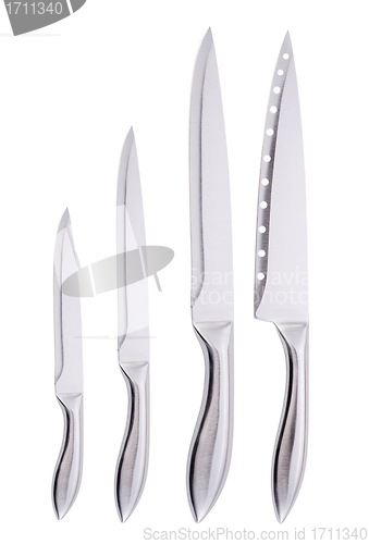 Image of Set of knifes isolated on white