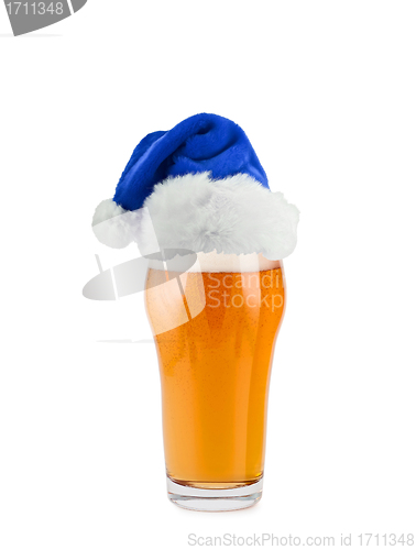 Image of Santa Claus hat with beer