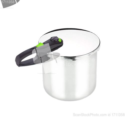Image of A stainless pan isolated on a white background
