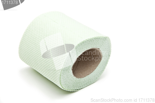 Image of Simple toilet paper on white background