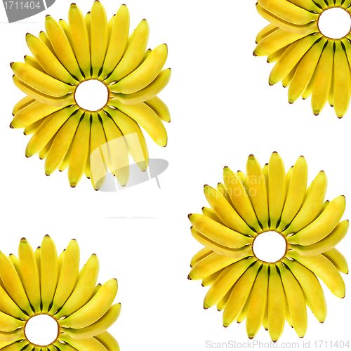 Image of Bunch of bananas isolated on white background