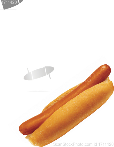 Image of A hot dog and a bun