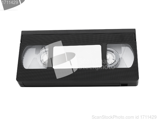 Image of Old video cassette tape with blank label