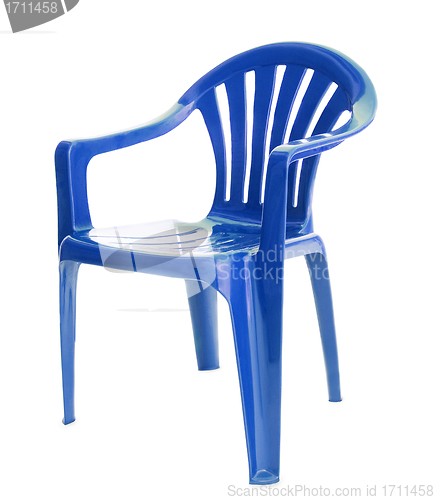 Image of blue chair on white