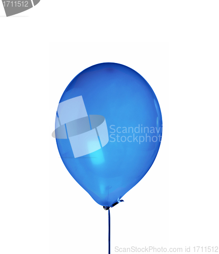 Image of Blue balloon with string isolated