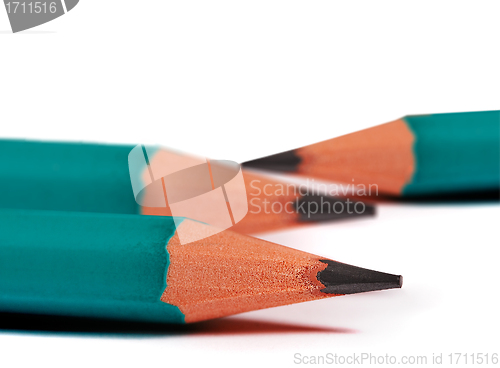 Image of close up of green pencils