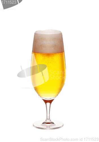 Image of Glass of beer close-up with froth