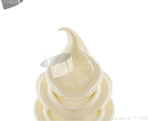 Image of soft ice cream on white background