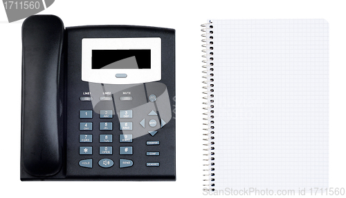 Image of Blank white paper  with telephone