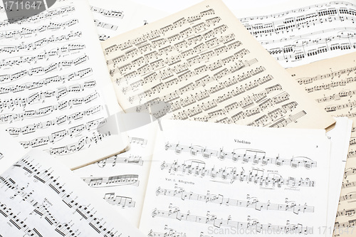 Image of old music note sheet