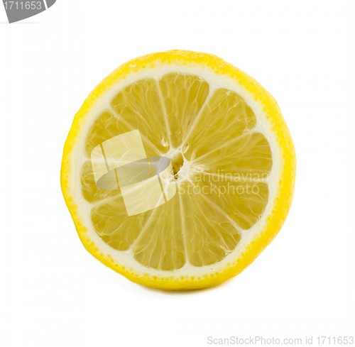 Image of Slice of fresh lemon isolated on white background