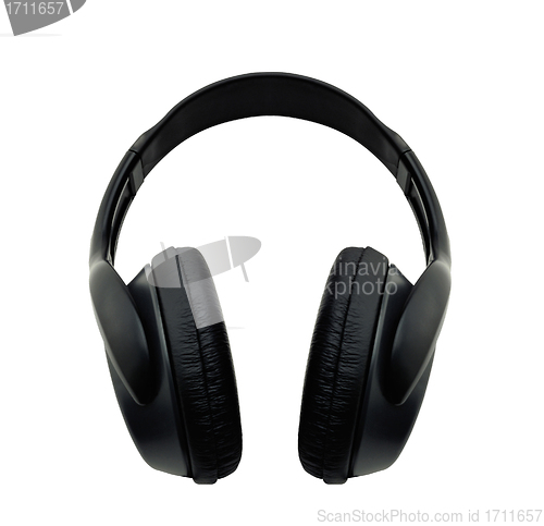Image of black headphone isolated