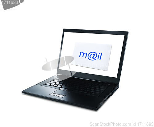 Image of Laptop with mail envelope