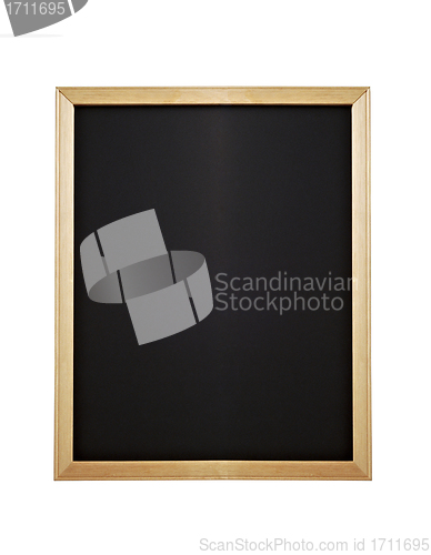 Image of blackboard with wooden frame and are colored white pastel