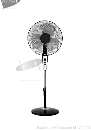 Image of Electric black fan isolated on white background