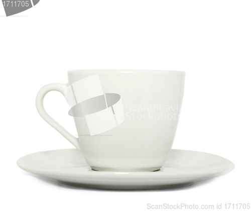 Image of Cup and saucer on white background