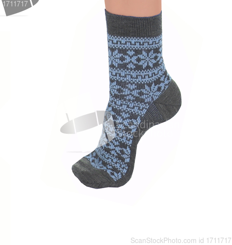 Image of woman leg in  socks