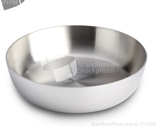 Image of Bowl from stainless steel on white background
