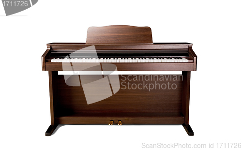 Image of brown piano isolated on a white background