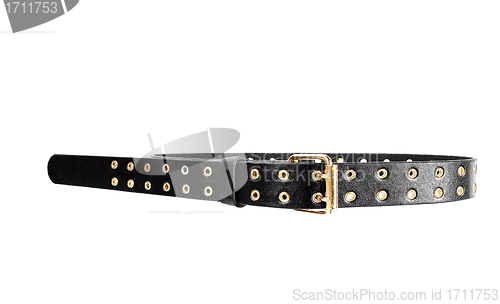 Image of stylish black leather belt