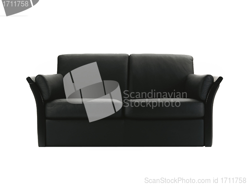 Image of black sofa isolated on white