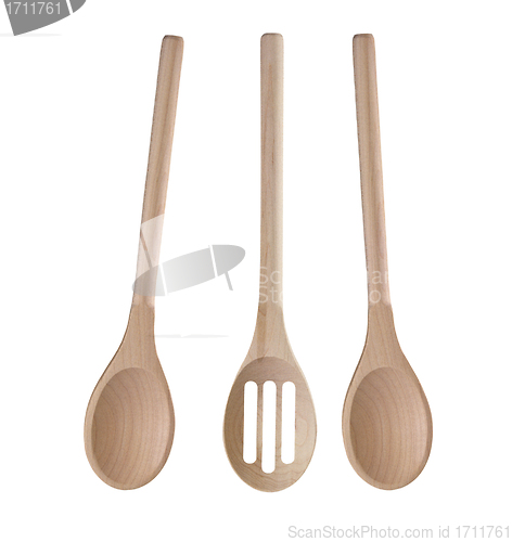 Image of Wooden cooking utensils isolated