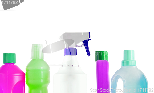 Image of plastic detergent bottles