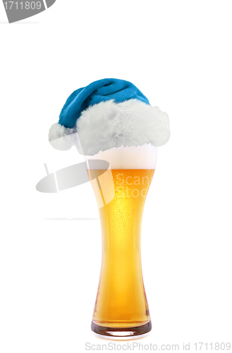 Image of Santa Claus hat with beer