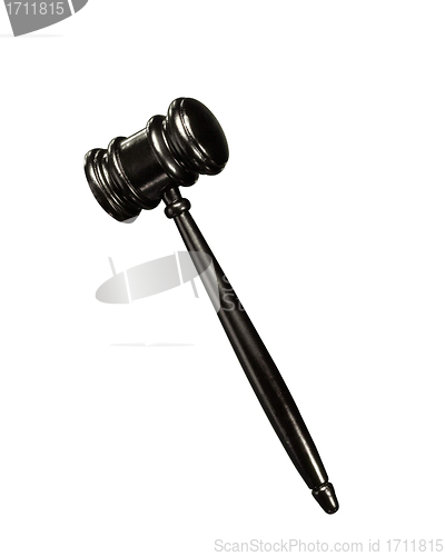 Image of Wooden Gavel on White Background