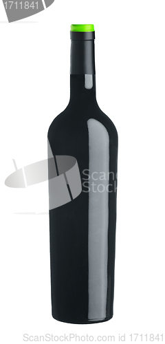 Image of Red wine bottle isolated on white background