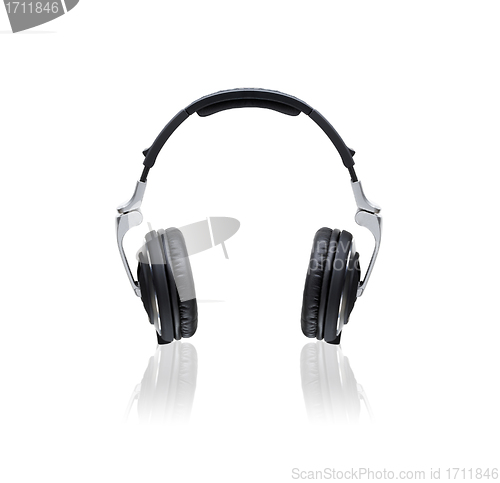 Image of Black headphones isolated on a white background