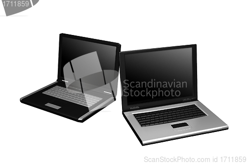 Image of black laptops 3d model