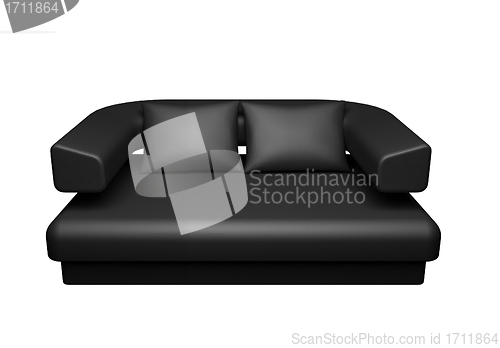 Image of black sofa isolated on white background