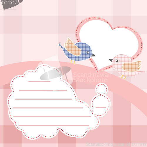 Image of Valentine invitation card with couple bird