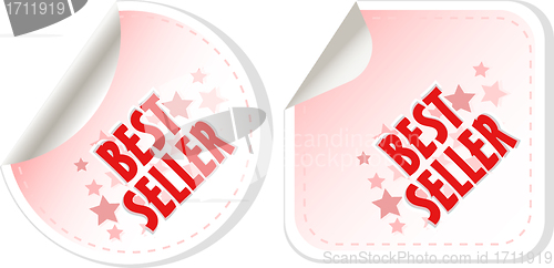 Image of Best seller red stickers set. vector