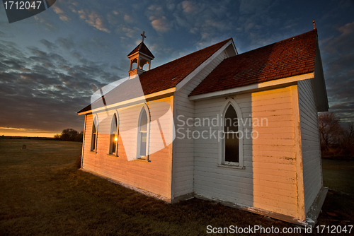 Image of Sunset Saskatchewan Church